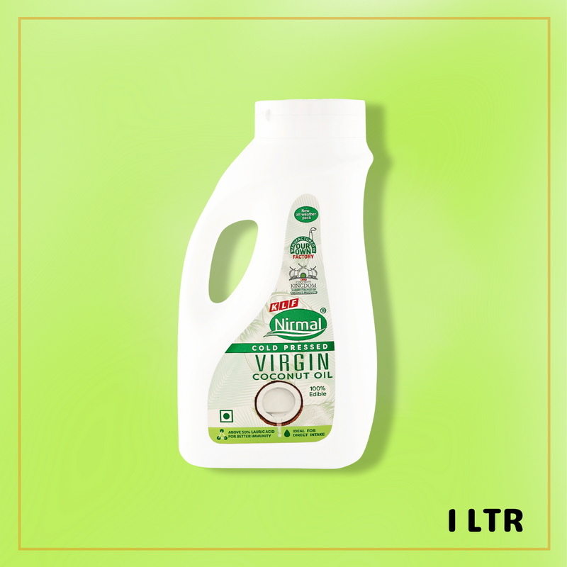 KLF Nirmal Cold Pressed Virgin Coconut Oil 1Ltr Jar (All weather Pack)