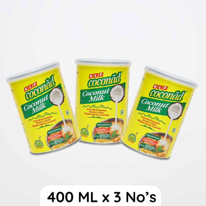 KLF Coconad Coconut Milk, 400ml (Pack of 3)