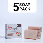 KLF Cocosoft Handmade Coconut Soap, All-Natural, Moisturizing & Vegan (Pack of 5)