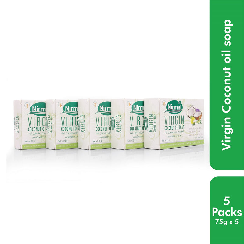 KLF Nirmal Virgin Coconut oil Handmade Soap 75 Gm ( Pack of 5 )