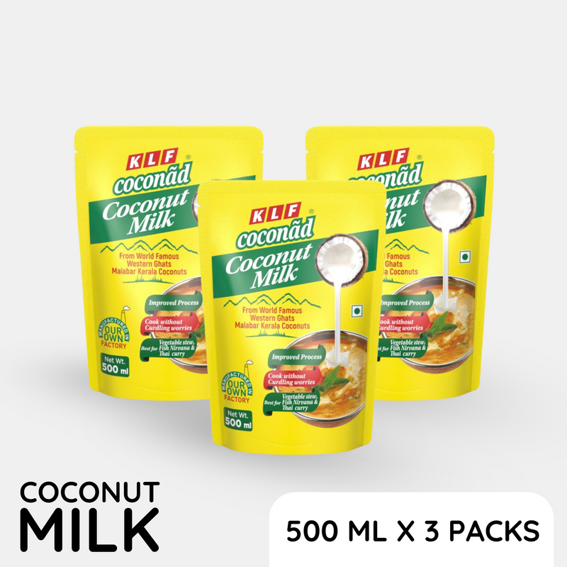 KLF Coconad Coconut Milk 500 ml Pouch (Pack Of 3)