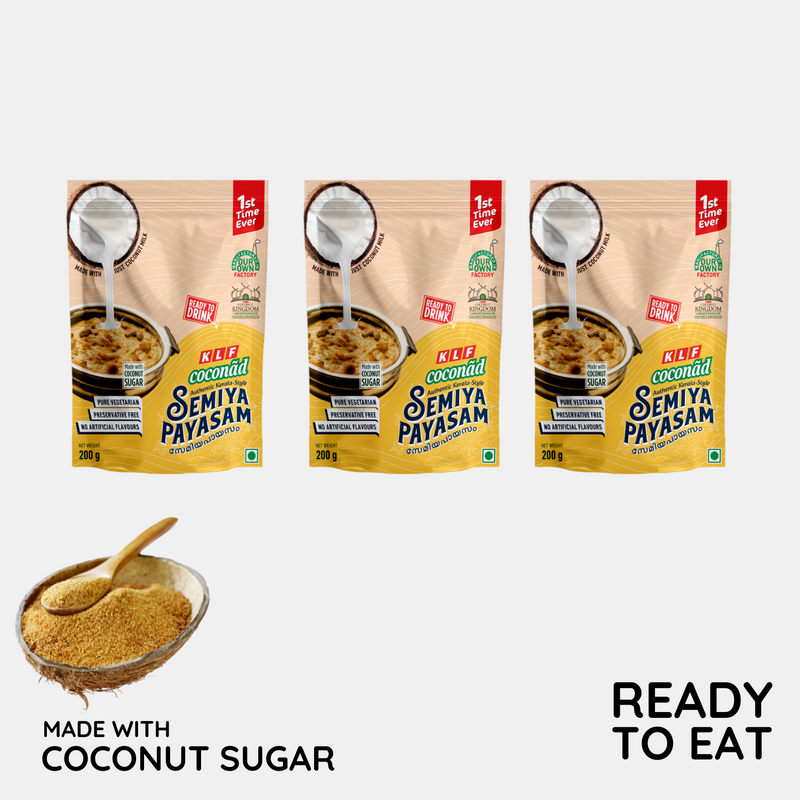 KLF Coconad Semiya Payasam with Coconut Sugar Ready to Drink  200 gm (Pack Of 3)