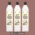 KLF Coconad Natural Coconut Vinegar (Distilled), 500ml ( Pack of 3)